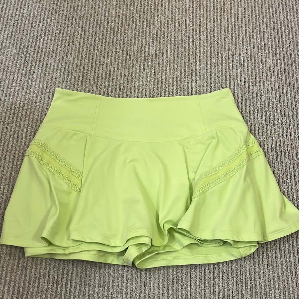 FREE PEOPLE MOVEMENT neon yellow Plead and Thank You Skort size L